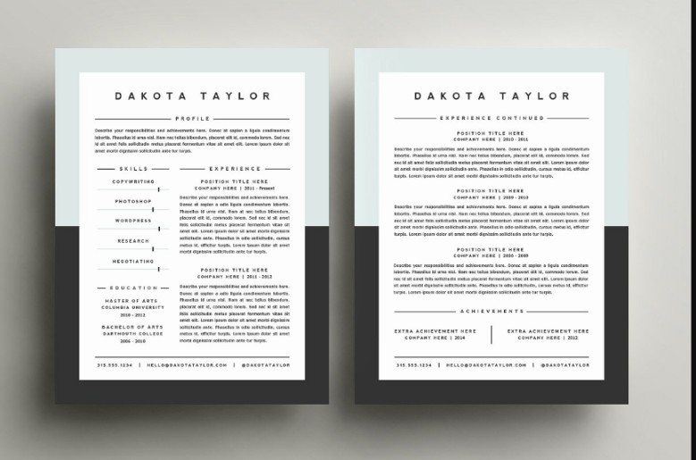 Two Page IT Resume Template