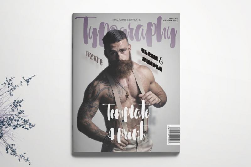 Typography Magazine Template PSD