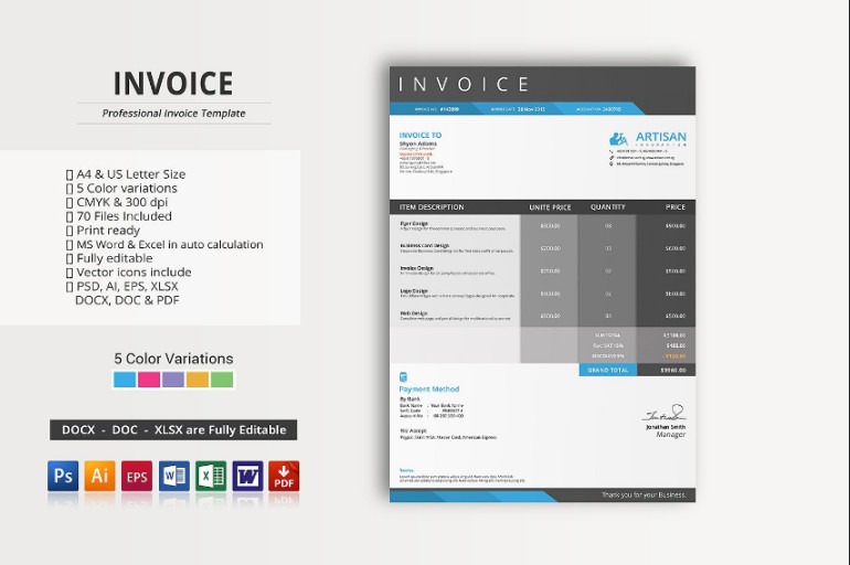 Well Organized Invoice Template