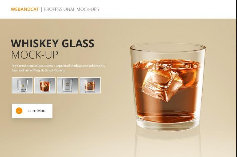 Whiskey Glass Mockup PSD