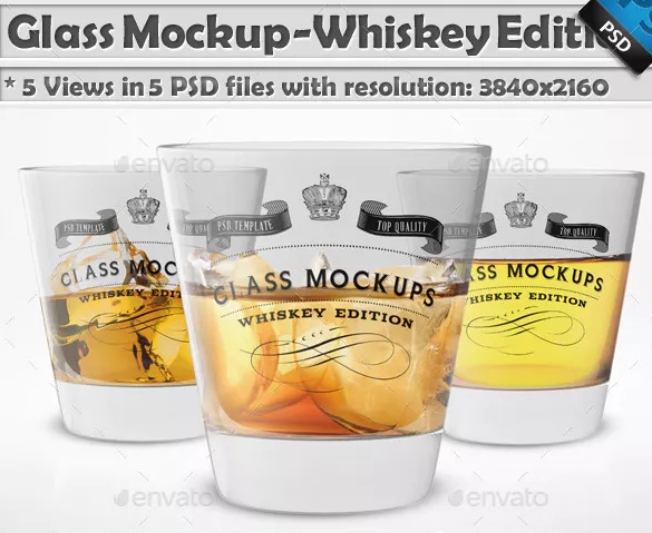 Whisky Glass Mockup PSD