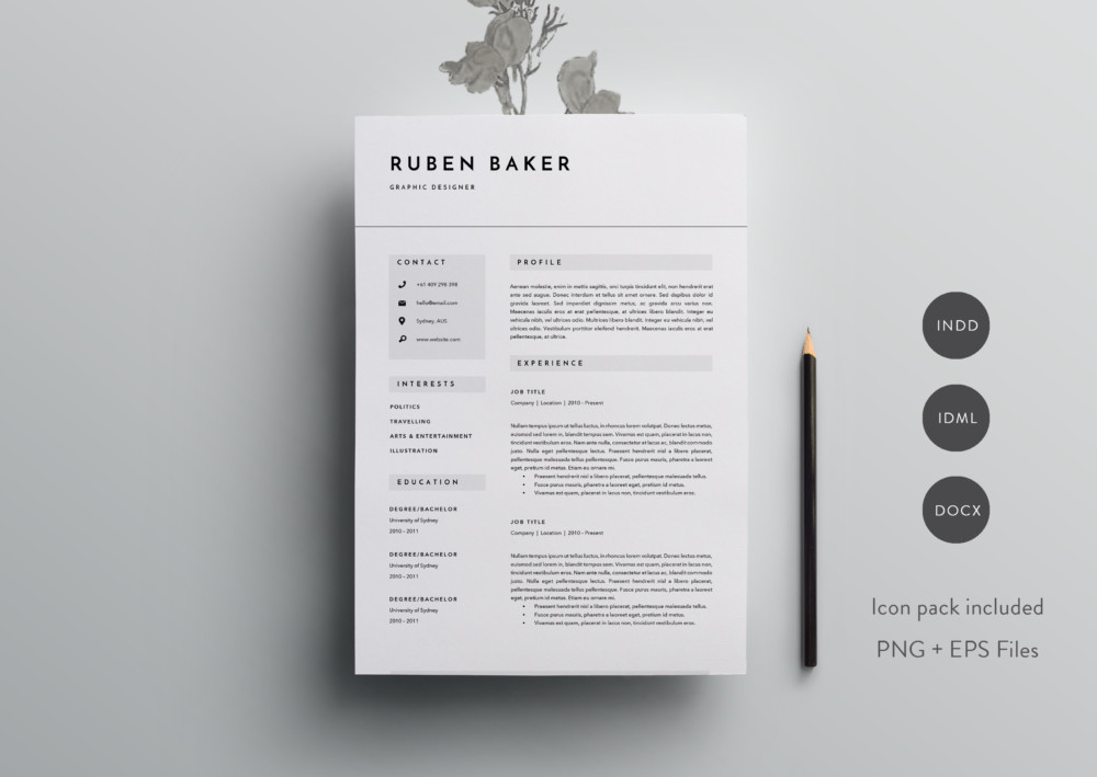 3 Pages Business Resume Template