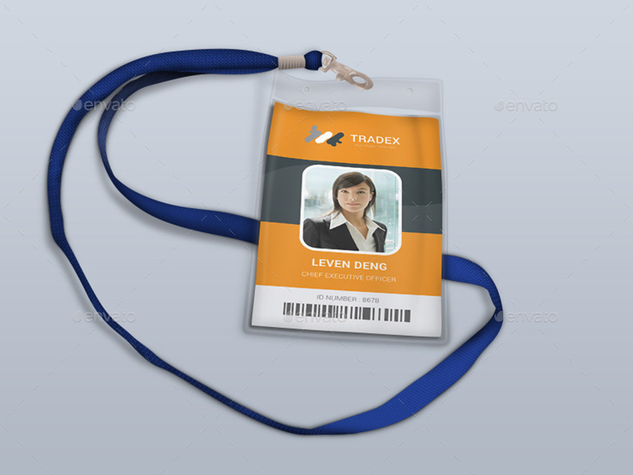 lanyard badge id card mockup PSD business