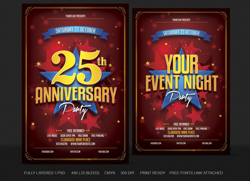 Anniversry Party Flyer Template