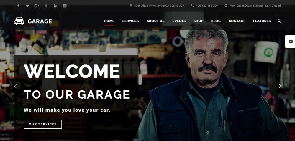 Automotive WordPress Theme for Garage