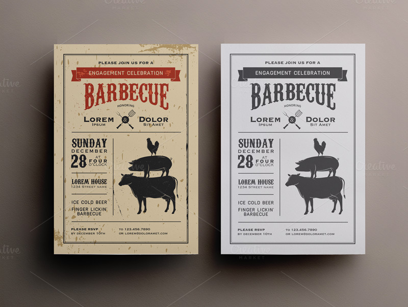 BBQ Invitation Template PSD