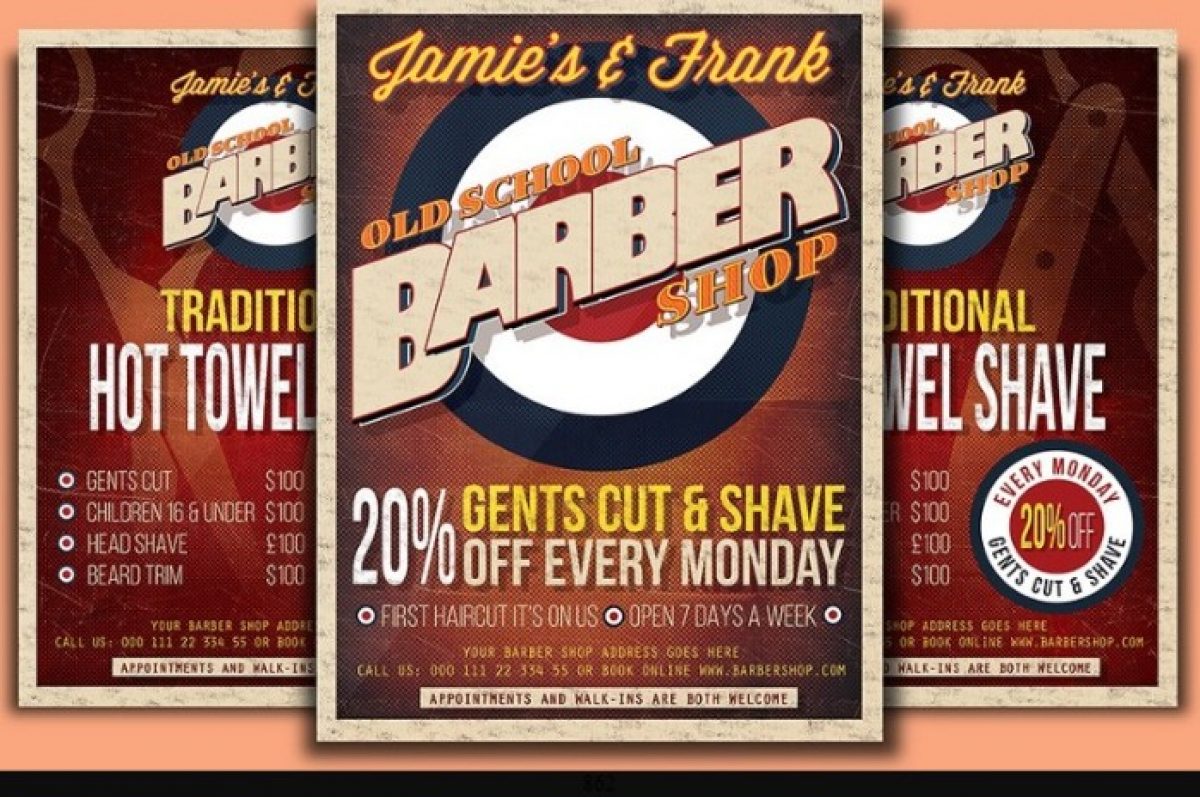 20+ Barber Shop Flyer Template Psd, Indesign And Ai Format - Graphic Cloud
