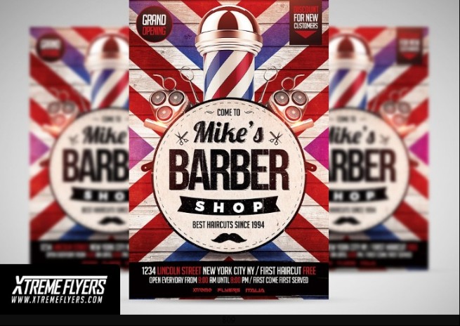 Barber Shop Flyer Template PSD