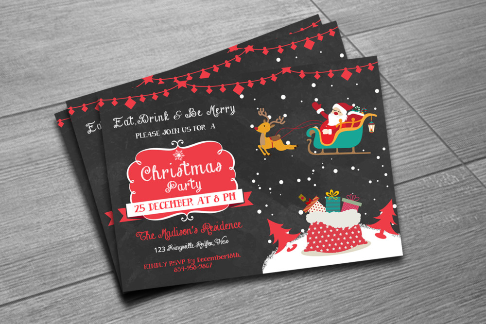 Christmas party Invitation Flyer Template