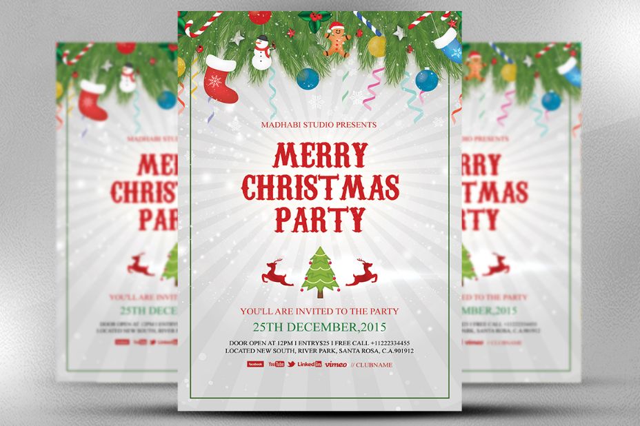 30 Christmas Party Invitation Templates Download Graphic Cloud