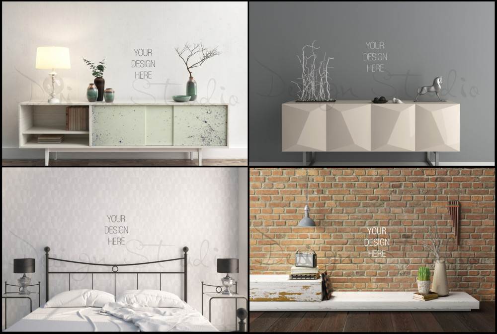 High Resolution Wall Art Mockup PSD