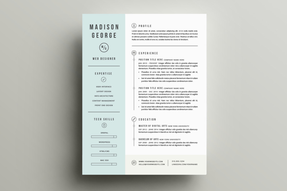 Hipster Resume and Cover letter Template