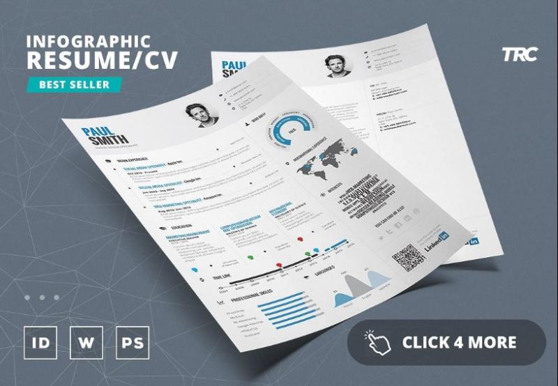 Infographic Resume Template PSD