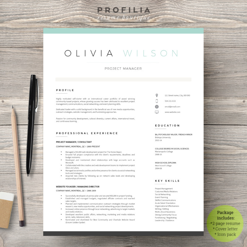 resume template word cover letter download