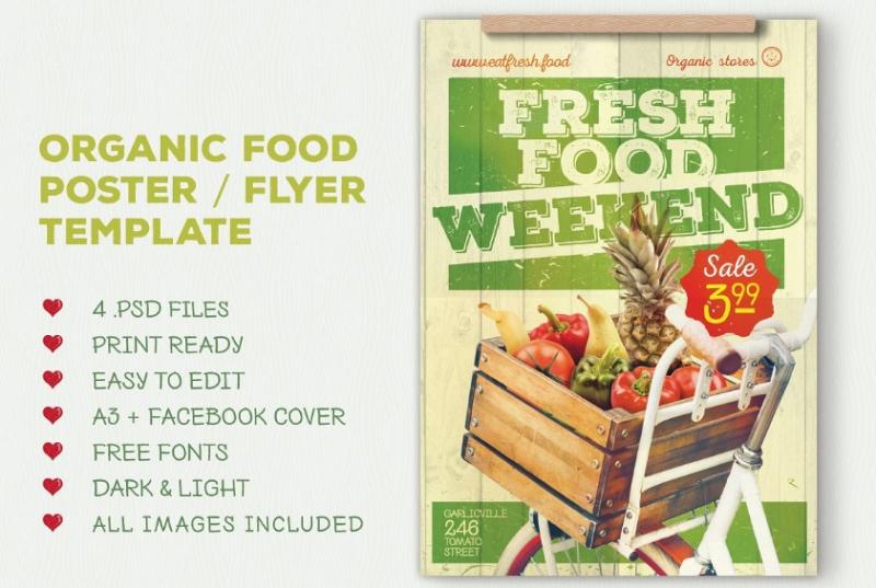 Organic Product Flyer Template PSD