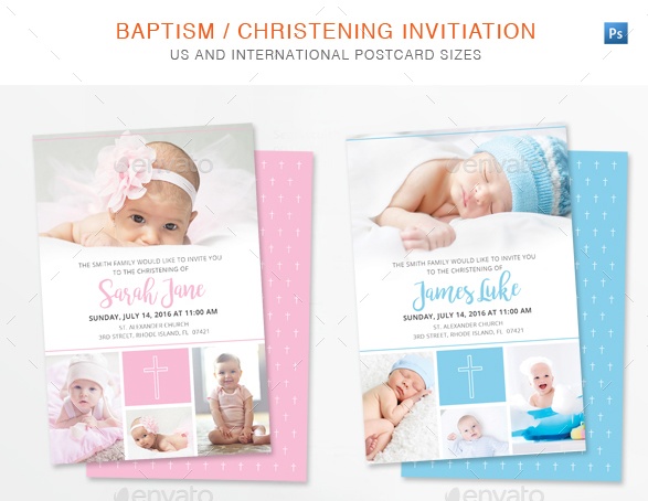 PSD Baptism Invite Template