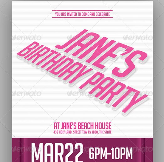 Party Invitation Template PSD