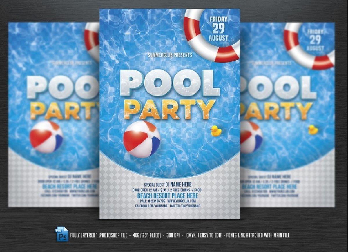 20+ Pool Party Invitation Template PSD, EPS and Ai Format Within Free Pool Party Flyer Templates