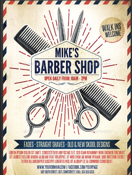 Rustic Barber Shop Flyer Template