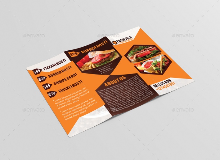 Tri Fold Food Brochure Template