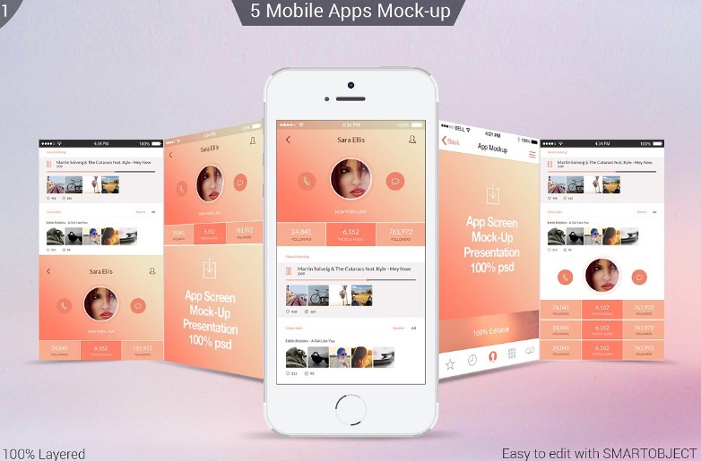 iPhone Apps Mockup PSD