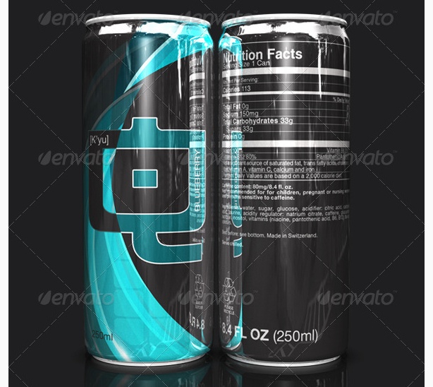 soad can mockuo aluminium black blue bottle red template psd