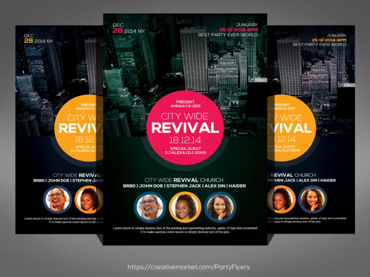 20+ Church Flyer Templates for Events Download- Graphic Cloud With Regard To Church Revival Flyer Template Free