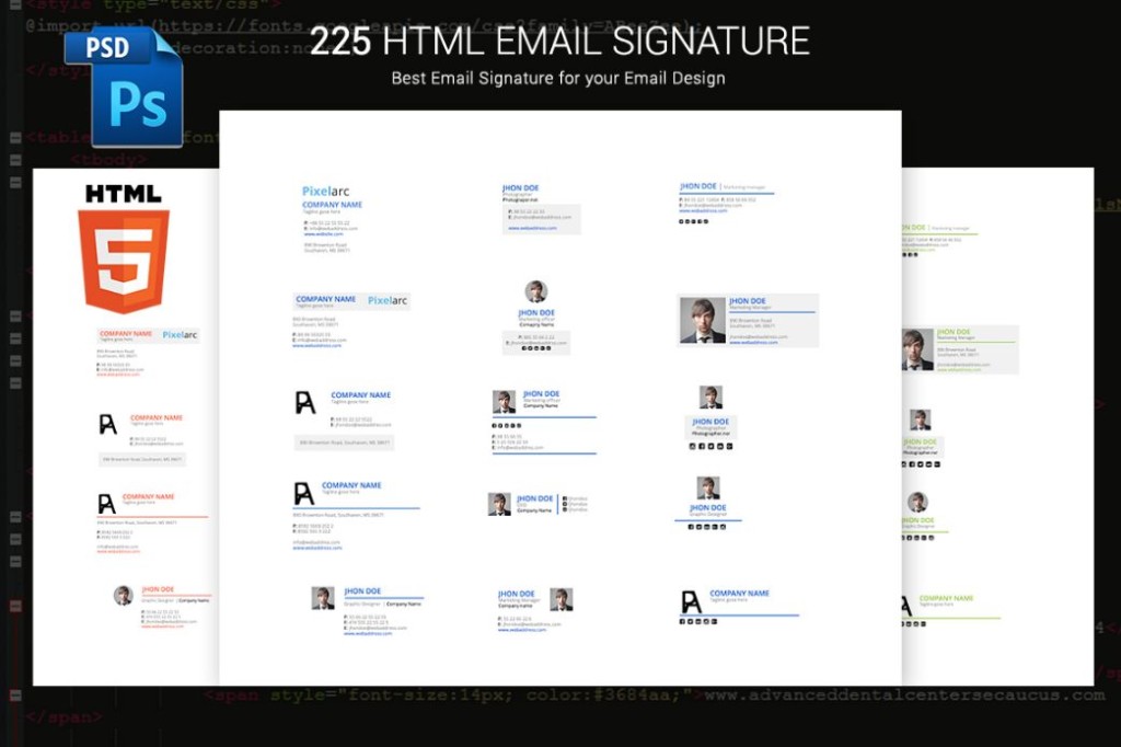 225 HTML eMail Signature Templates