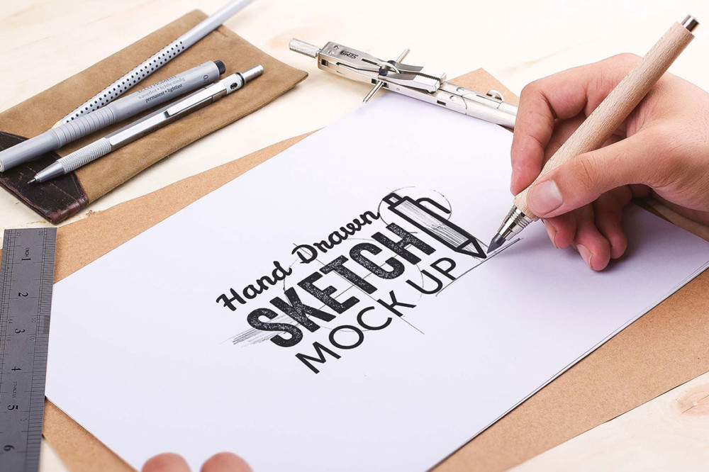 Download 10+ Amazing Hand Drawn PSD Sketch Book Mockups - Graphic Cloud