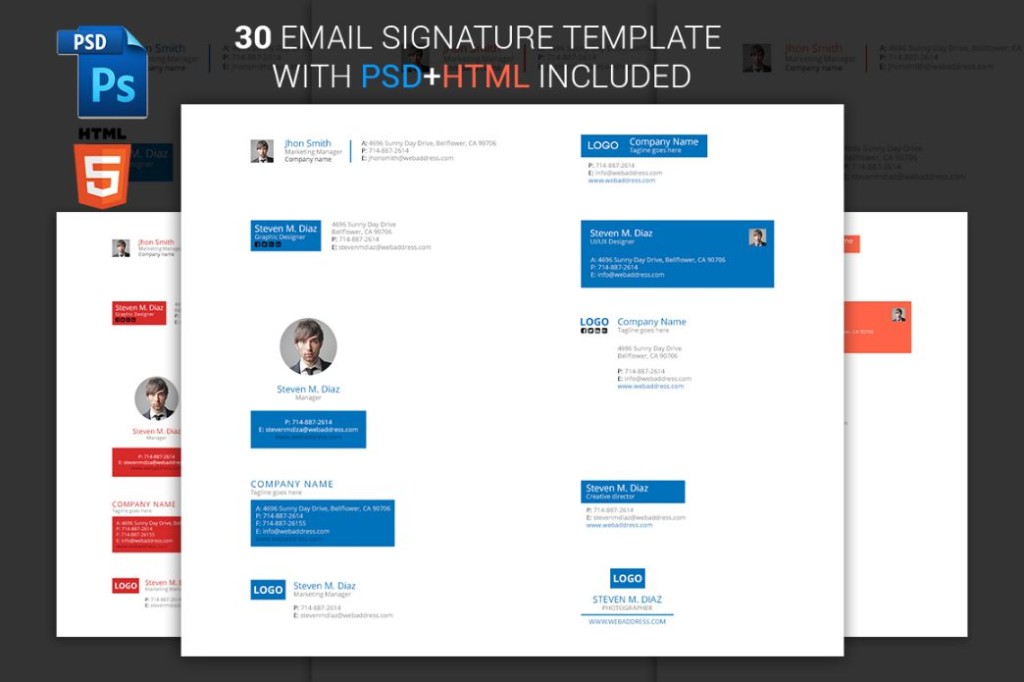 30 PSD and HTML eMail Signature Template