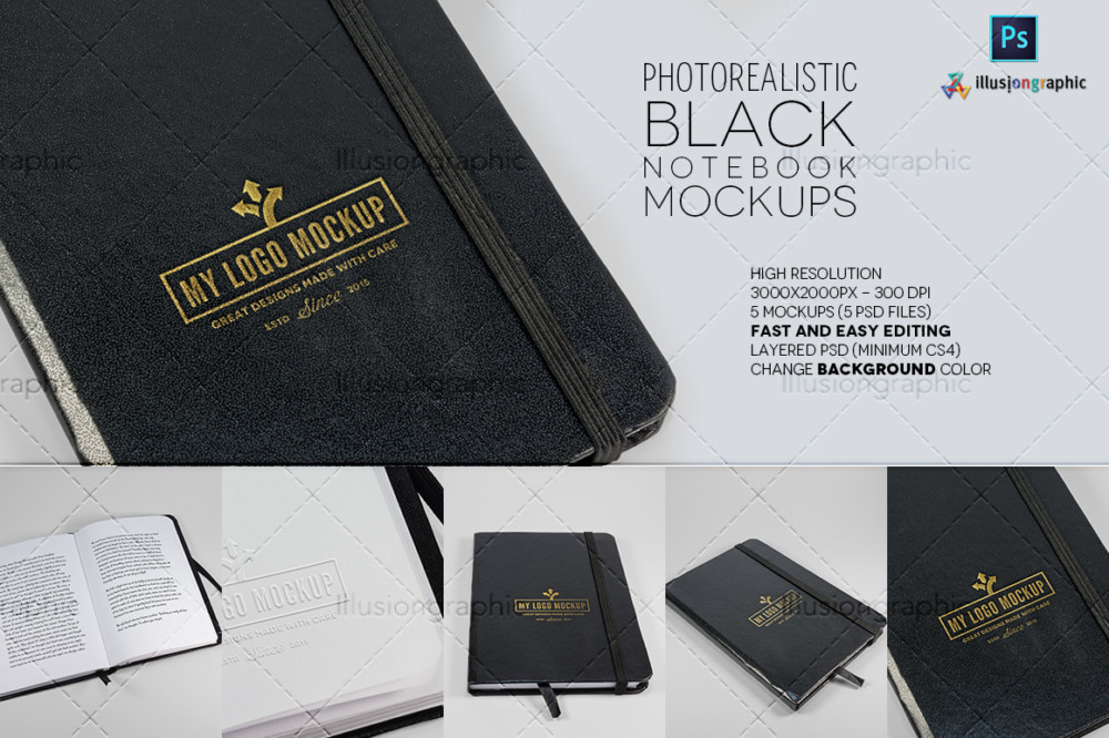 black book mockup notebook mockups psd template