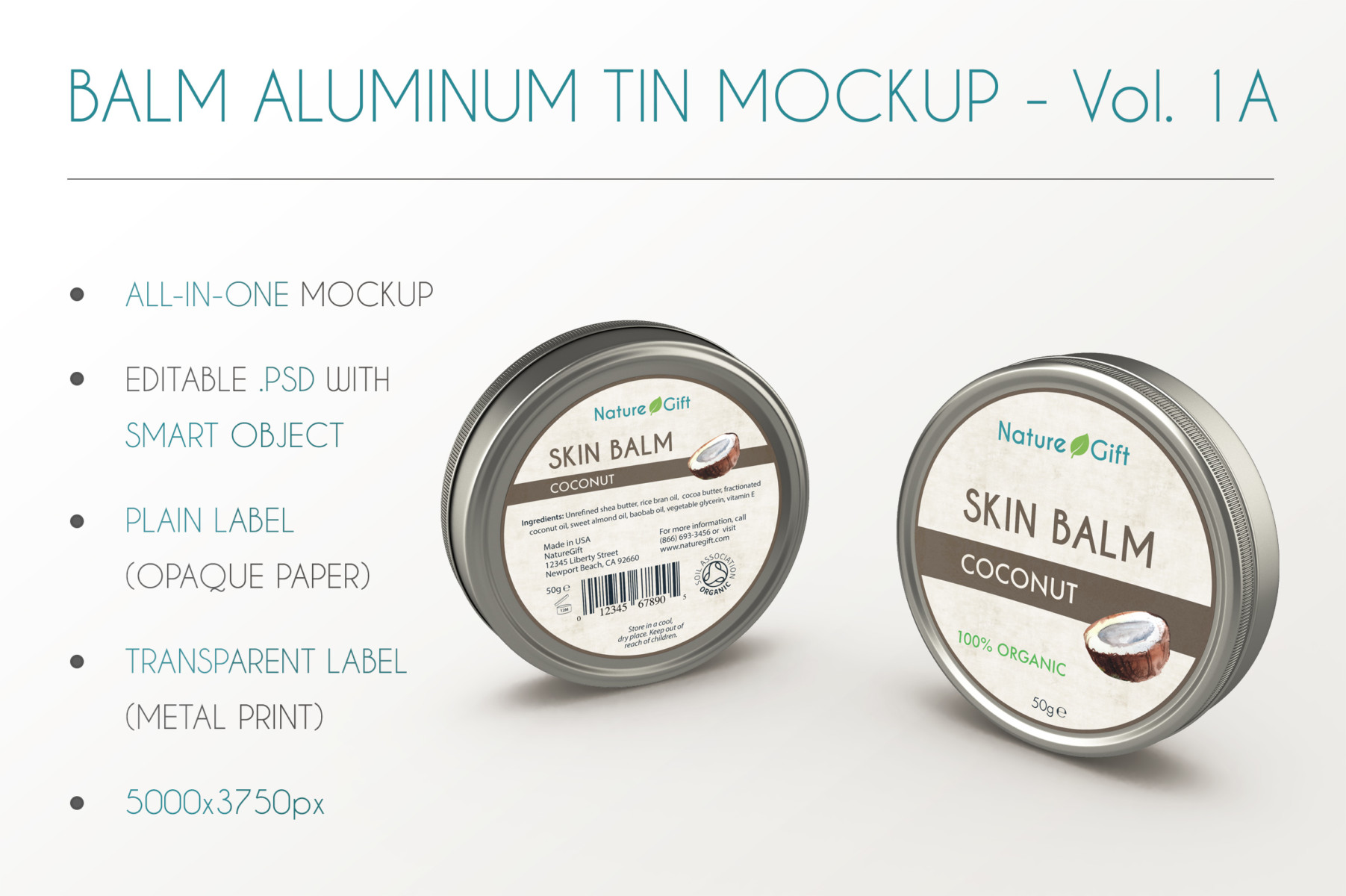 balm aliminum tin package mockup cosmetic mockup