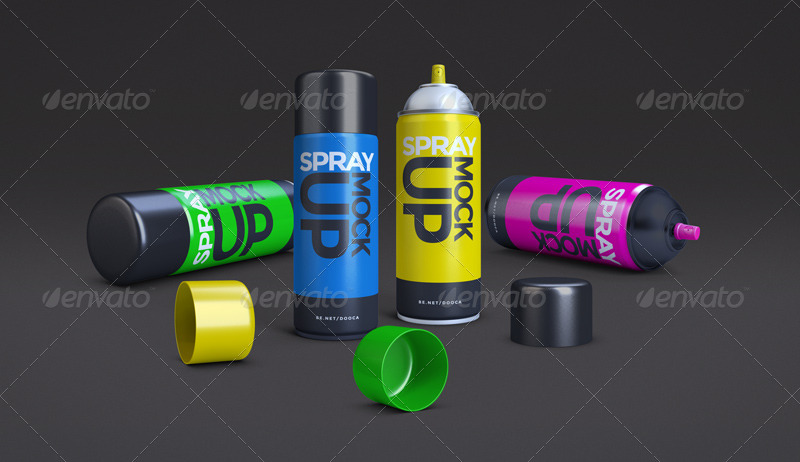 spray can mockup soda beer energy drink mockup packaging
