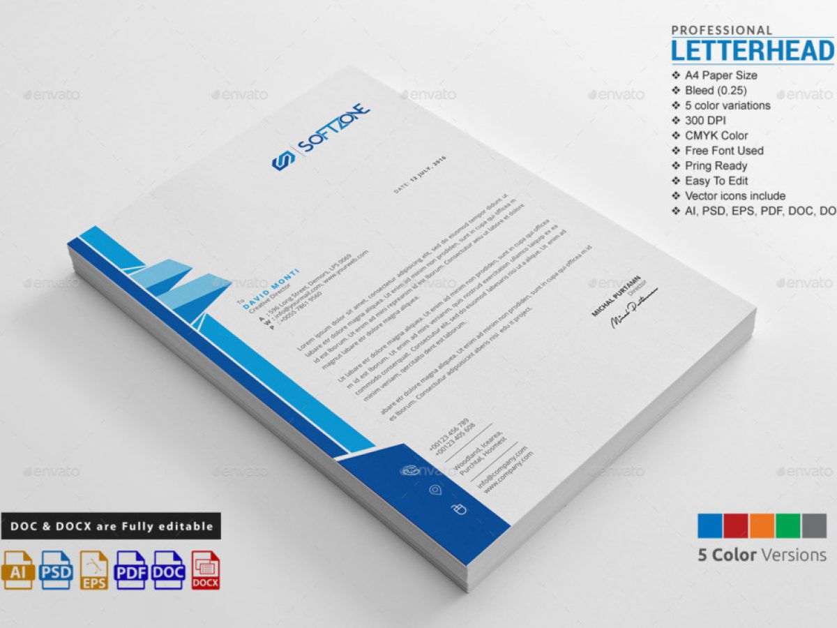 22+ Creative Professional Letterhead Template Word - Graphic Cloud Inside Free Letterhead Templates For Microsoft Word