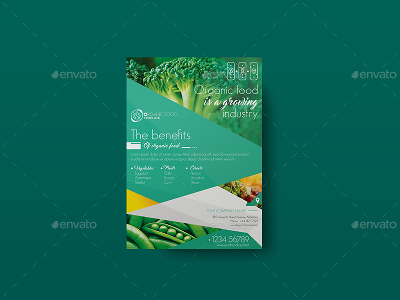 A3 and A4 Organic Food Flyer Template