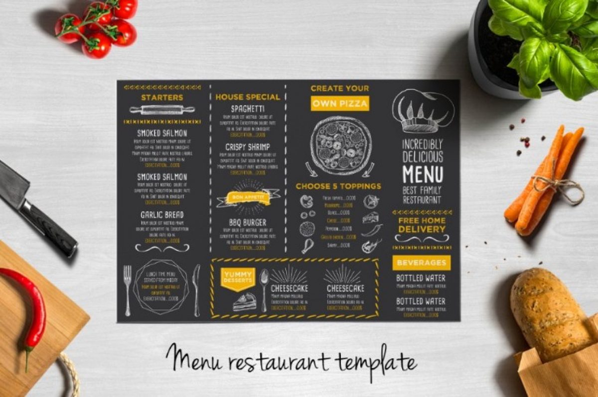 21+ Restaurant Brochure Template For Advertisement - Graphic Cloud Inside Free Restaurant Menu Templates For Word