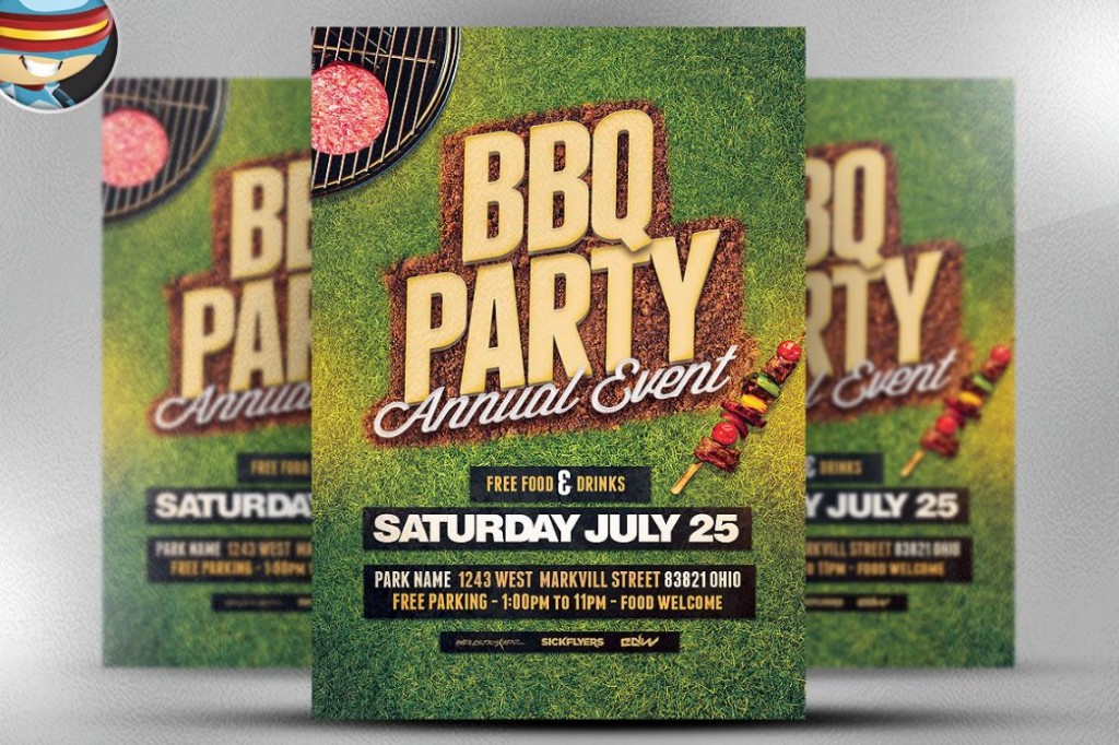 BBQ Party Flyer Template PSD