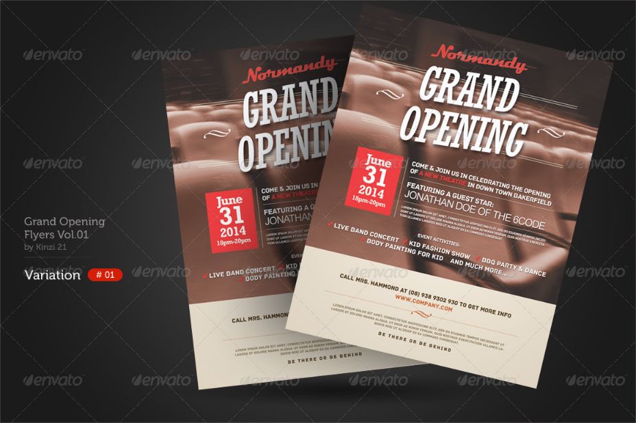 Clean Grand Opening Flyer Template PSD
