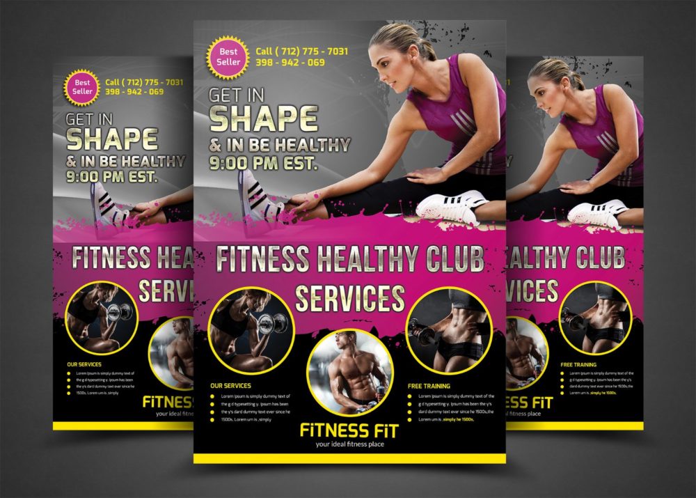 Commercial Fitness Flyer Template PSD