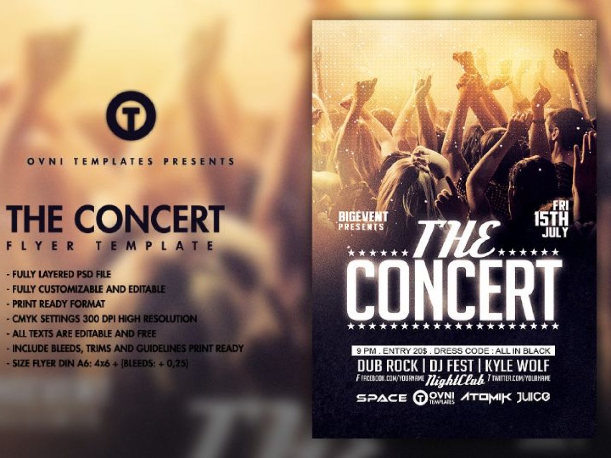 20 Band Flyer Template Psd For Event Concert And Live Music Graphic Cloud