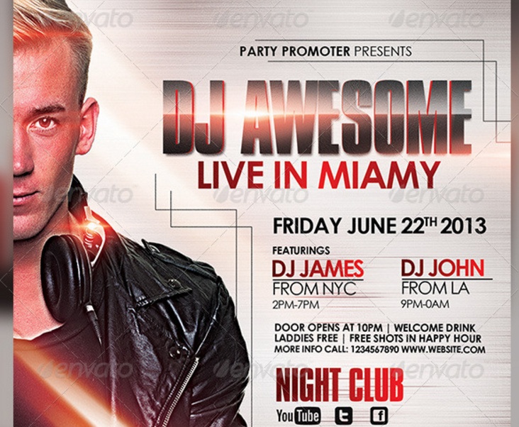 Dj Flyer Template and Facebook Cover