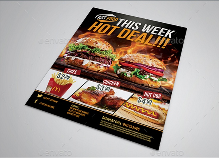 Editable Fast Food Flyer Template