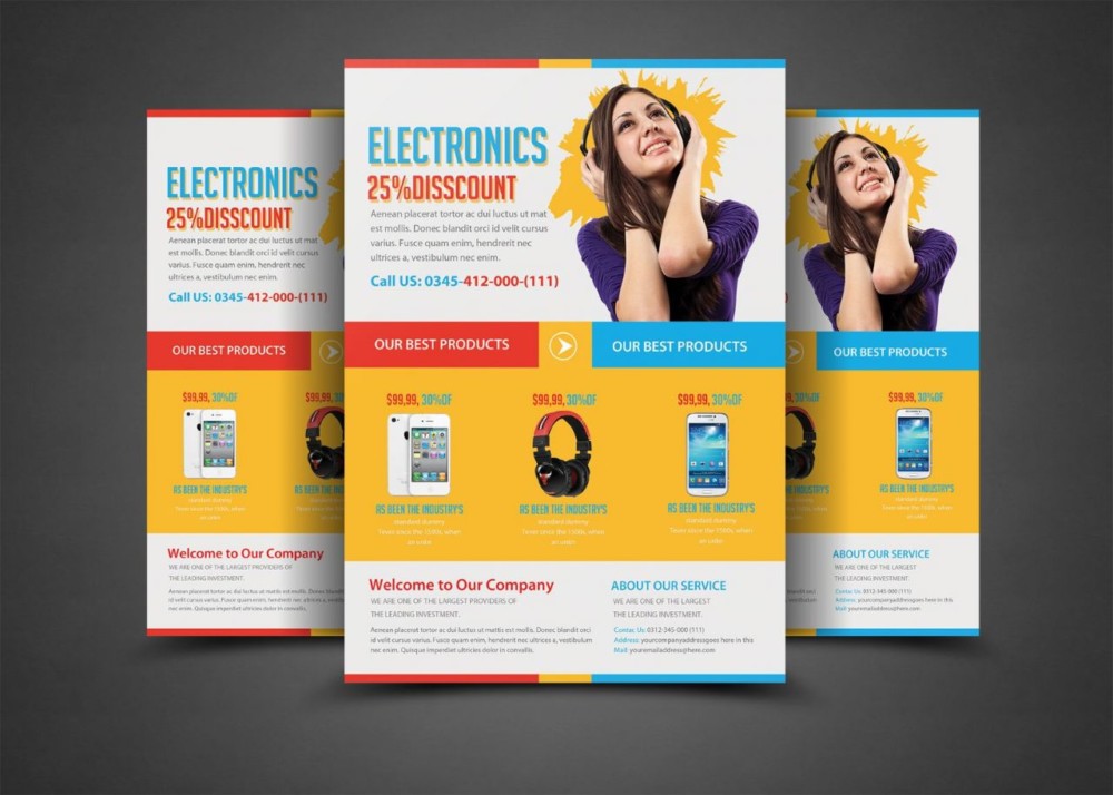 Grand Opening Electronics Flyer Template PSD