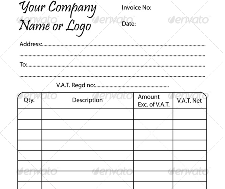 blank invoice template word pdf excel and indesign format graphic cloud