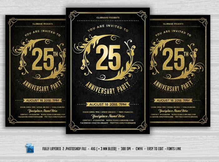 Layered Anniversary Flyer Template
