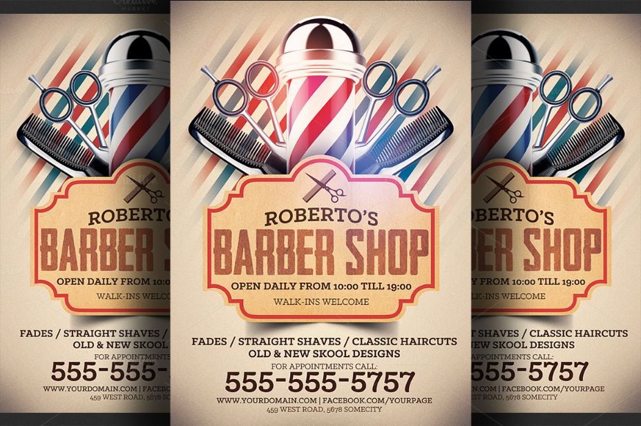 20 Barber Shop Flyer Template PSD InDesign And Ai Format Graphic Cloud