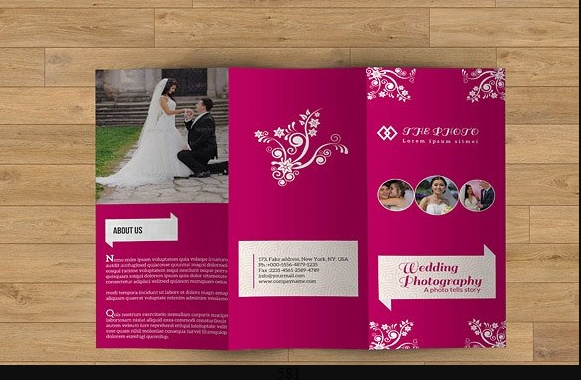 Trifold Wedding Brochure Template