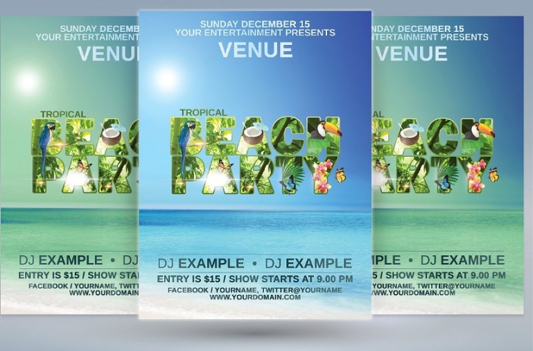 Tropical Beach Party Template