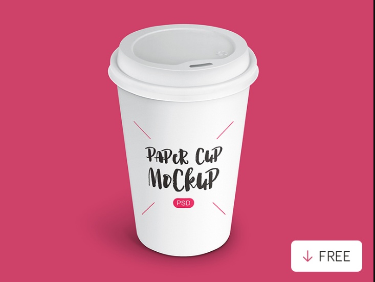 Clean paper Cup Mockup PSD