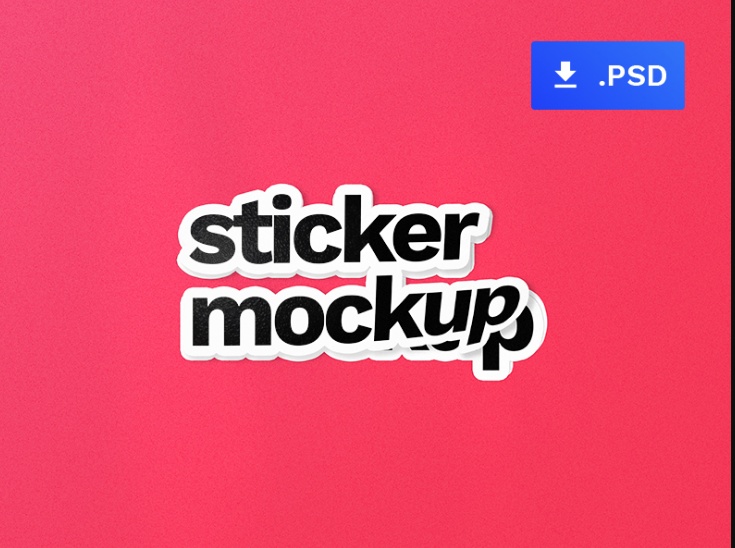 Minimal Sticker Mockup PSD